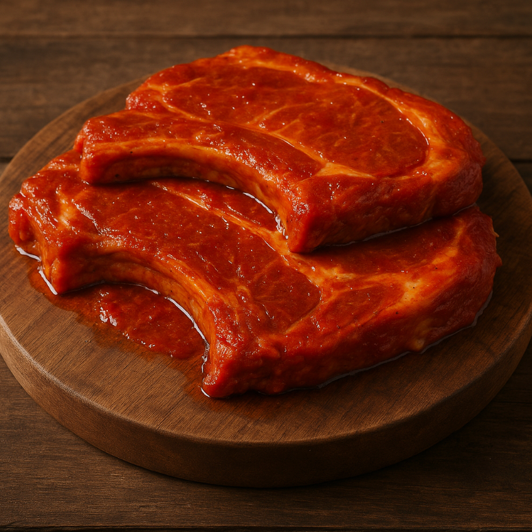 Côte porc échine marinée BBQ