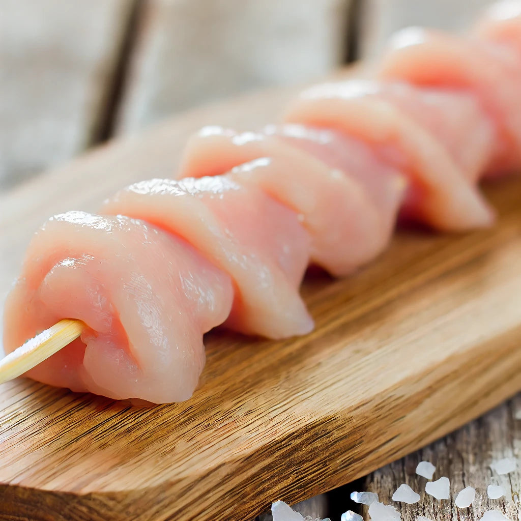 Brochettes de poulet nature